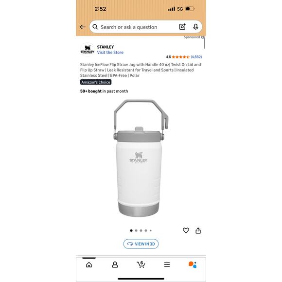 Stanley IceFlow Flip Straw Jug with Handle 40 oz| Twist On Lid and Flip Up Straw - Picture 6 of 7